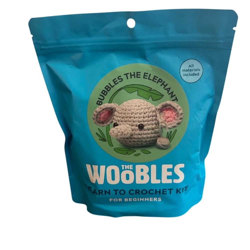 *Sold out online* Woobles Bubbles the Elephant Collectible Crochet Kit - Sealed